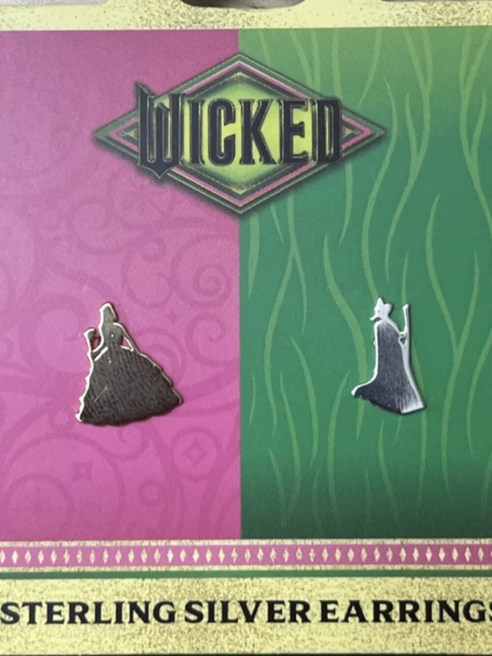 Wicked Stud Earrings and Dust bag Mismatch Sterling Silver NWT